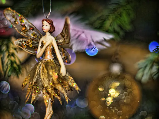 In this image, this looks like a pendant of an angle, which is hanging to the chain. The background...