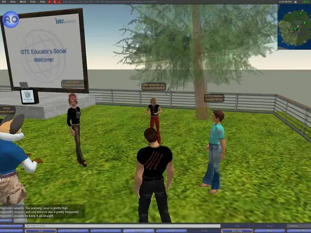 Here we can see a graphical image, In this picture we can see cartoons of persons, grass, a tree, a...